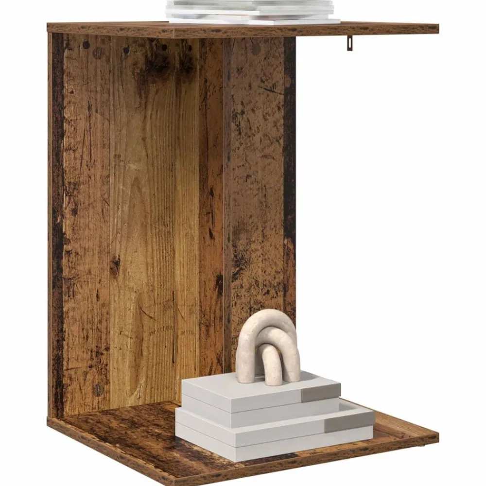 vidaXL Mesa lateral Madera vieja 45 x 40 x 62,5 cm Madera envejecida