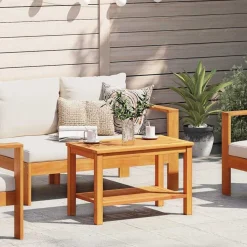 vidaXL Mesa lateral Marrón 70 x 40 x 45 cm Madera de Acacia Sólida Marr&oacute;n Outlet