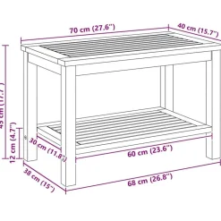 vidaXL Mesa lateral Marrón 70 x 40 x 45 cm Madera de Acacia Sólida Marrón Outlet
