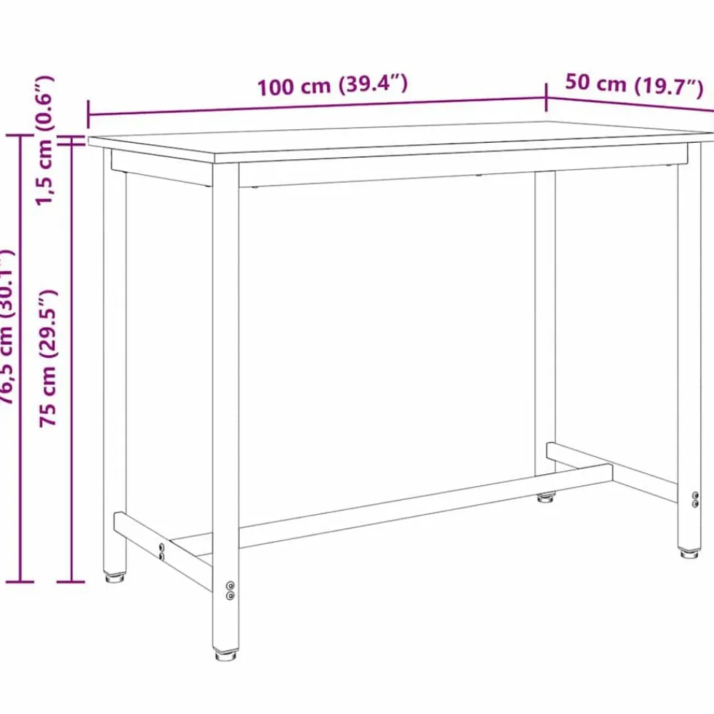 vidaXL Mesas-Mesa Madera vieja 100 x 50 x 76,5 cm