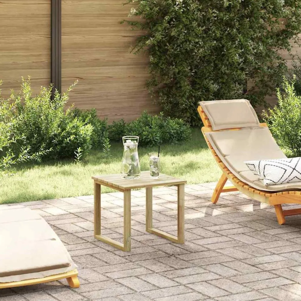 vidaXL Muebles De Jardín-Mesa Natural 40 x 40 x 36 cm Madera de pino impregnada