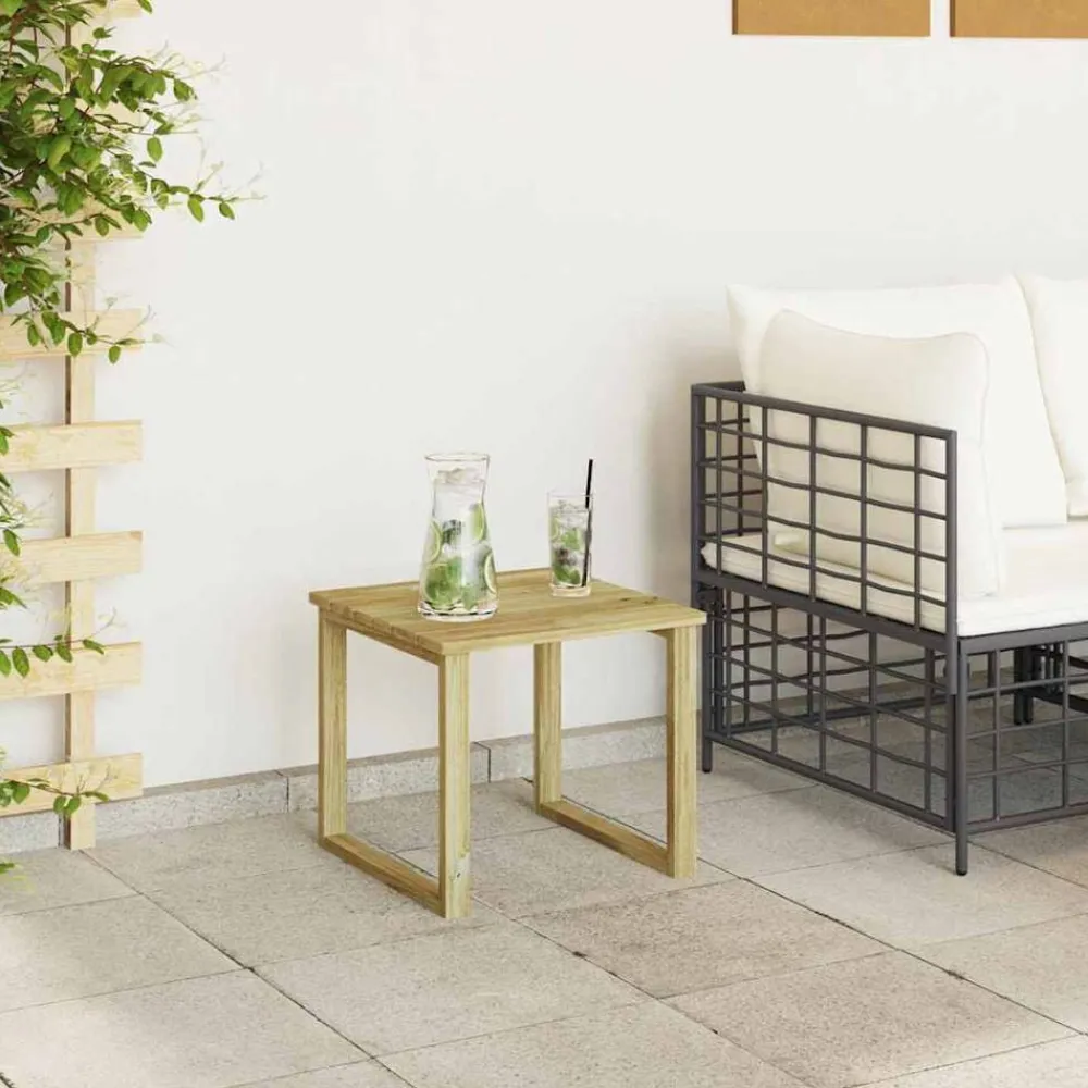 vidaXL Muebles De Jardín-Mesa Natural 40 x 40 x 36 cm Madera de pino impregnada