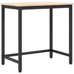 vidaXL Mesa 80 x 50 x 77 cm Madera Ingenierizada y Acero Natural New