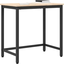vidaXL Mesa 80 x 50 x 77 cm Madera Ingenierizada y Acero Natural New