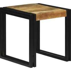 vidaXL Mesas-Mesa Nido 3 pcs Marrón y Negro Madera de Mango Sólida y Metal