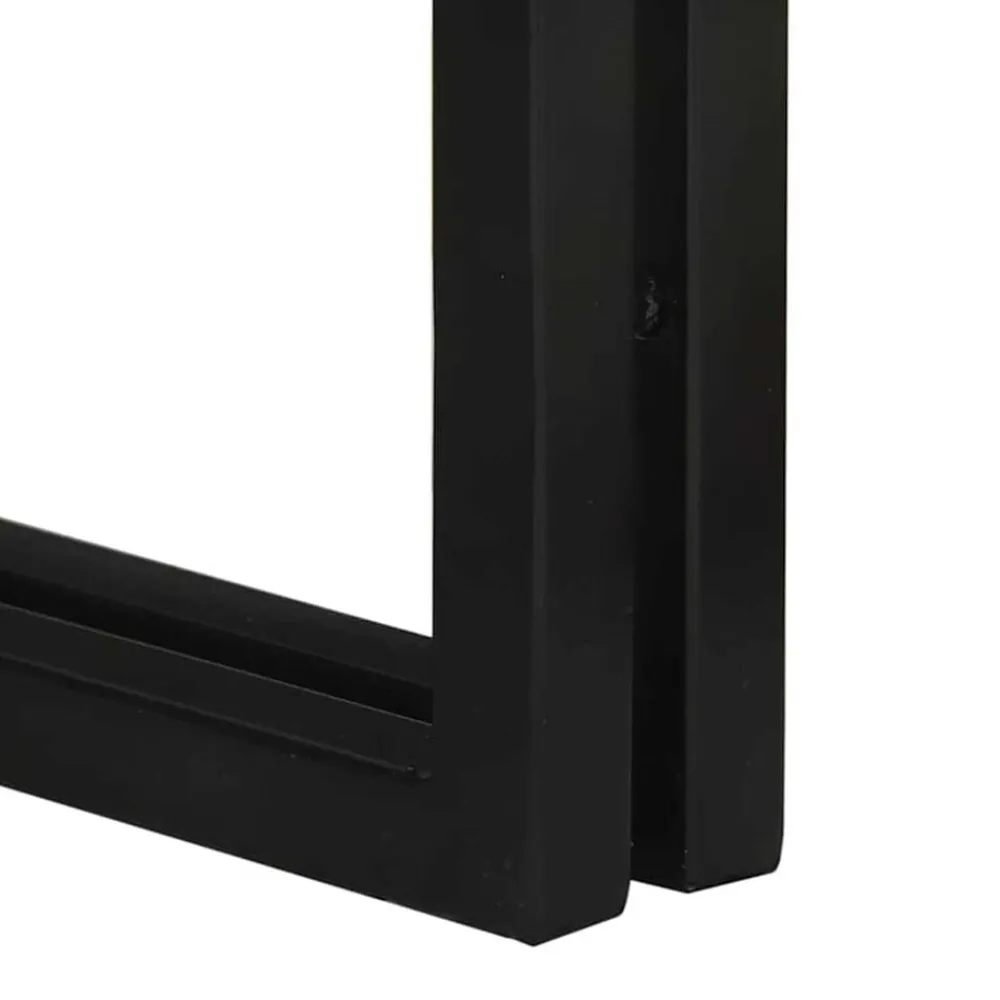 vidaXL Mesas-Mesa Nido 3 pcs Marrón y Negro Madera de Mango Sólida y Metal