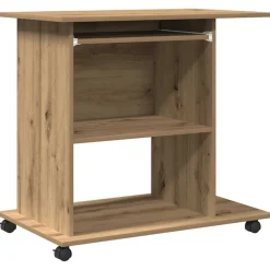 vidaXL Mesa ordenador madera contrachapada roble artesanal 80x50x75cm Roble artisan Hot