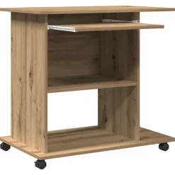 vidaXL Mesa ordenador madera contrachapada roble artesanal 80x50x75cm Roble artisan Hot