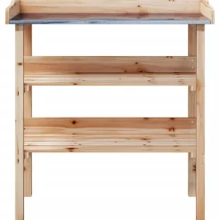 vidaXL Mesa para plantas con estantes madera maciza abeto 78x38x82,5cm Natural Discount