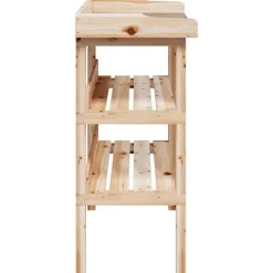 vidaXL Mesa para plantas con estantes madera maciza abeto 78x38x82,5cm Natural Discount