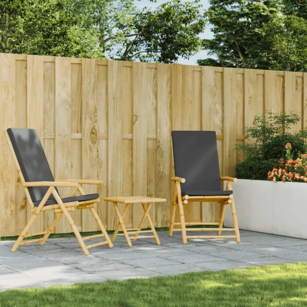 vidaXL Muebles De Jardín-Mesa plegable de jardín de bambú 45x45x45 cm