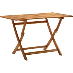 vidaXL Mesa plegable de jardín madera maciza de acacia 120x70x75 cm Marrón Clearance