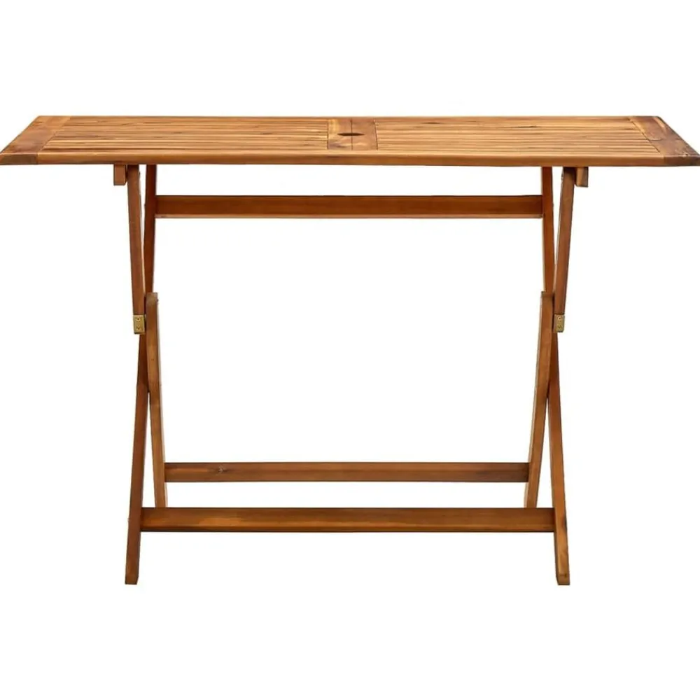 vidaXL Mesa plegable de jardín madera maciza de acacia 120x70x75 cm Marrón Clearance