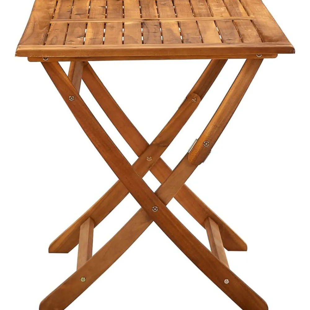 vidaXL Mesa plegable de jardín madera maciza de acacia 120x70x75 cm Marrón Clearance