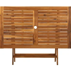 vidaXL Mesa plegable de jardín madera maciza de acacia 120x70x75 cm Marrón Clearance