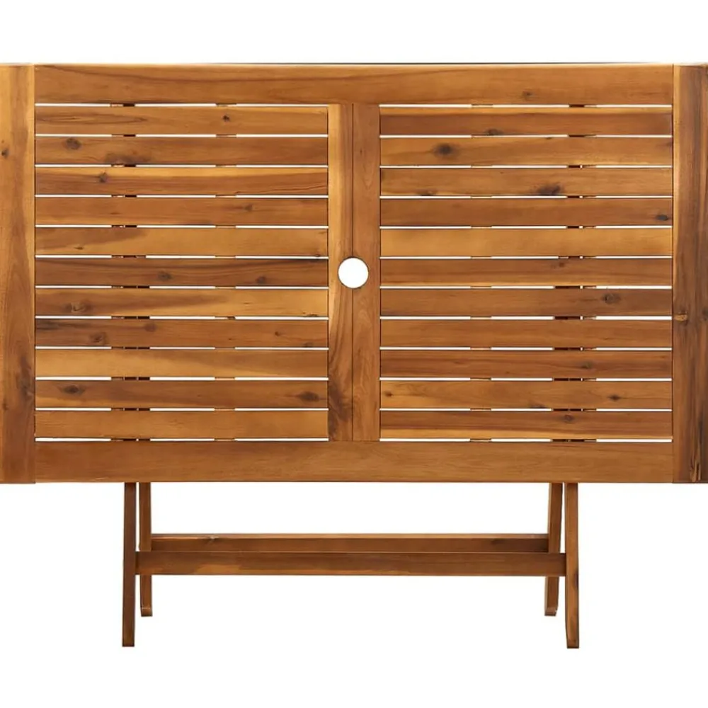 vidaXL Mesa plegable de jardín madera maciza de acacia 120x70x75 cm Marrón Clearance