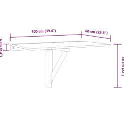 vidaXL Mesas-Mesa plegable de pared 100x60 cm