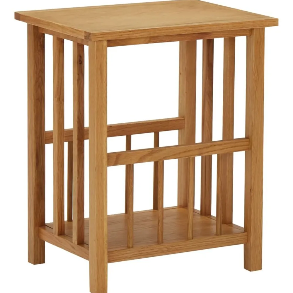 vidaXL Mesa revistero madera maciza de roble 45x35x55 cm Online