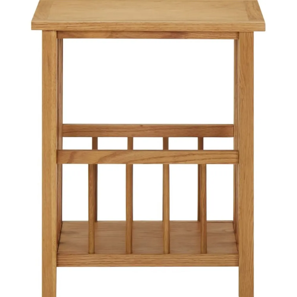 vidaXL Mesa revistero madera maciza de roble 45x35x55 cm Online