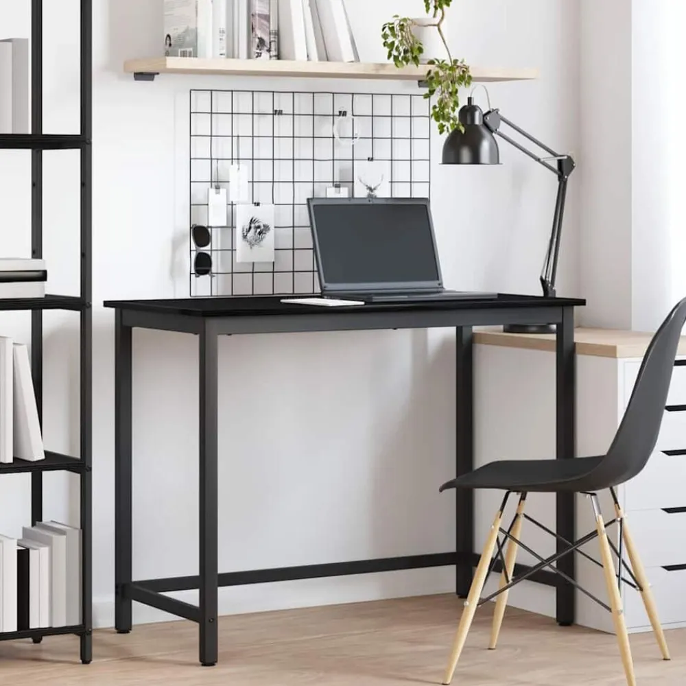 vidaXL Mesa 80 x 50 x 76,5 cm Madera Ingenierizada y Acero Roble negro Hot