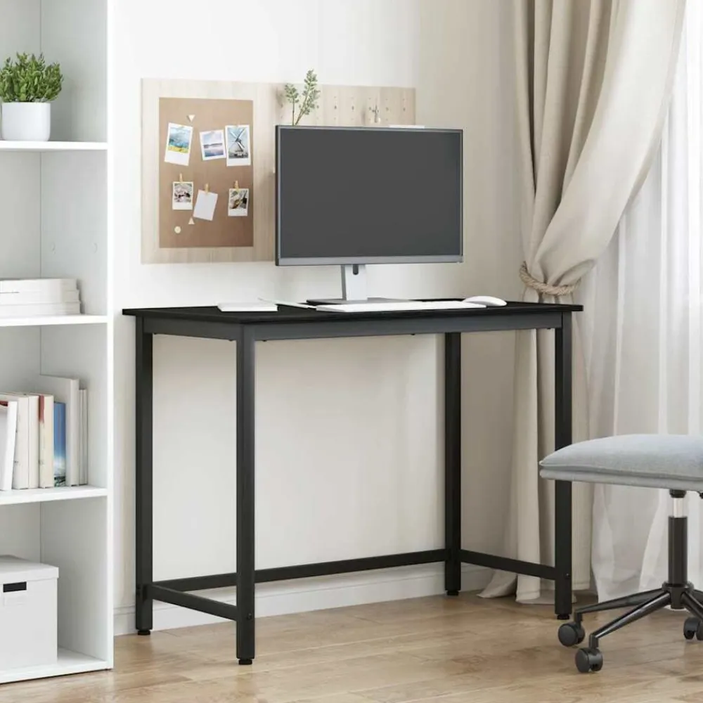 vidaXL Mesa 80 x 50 x 76,5 cm Madera Ingenierizada y Acero Roble negro Hot