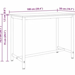 vidaXL Mesas-Mesa 100 x 50 x 76,5 cm