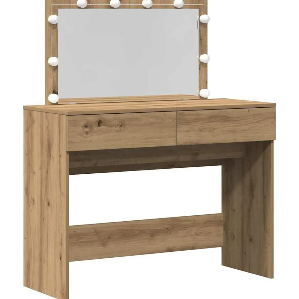 vidaXL Mesa Tocador con cajón 100 x 40 x 120 cm Roble artesanal Best