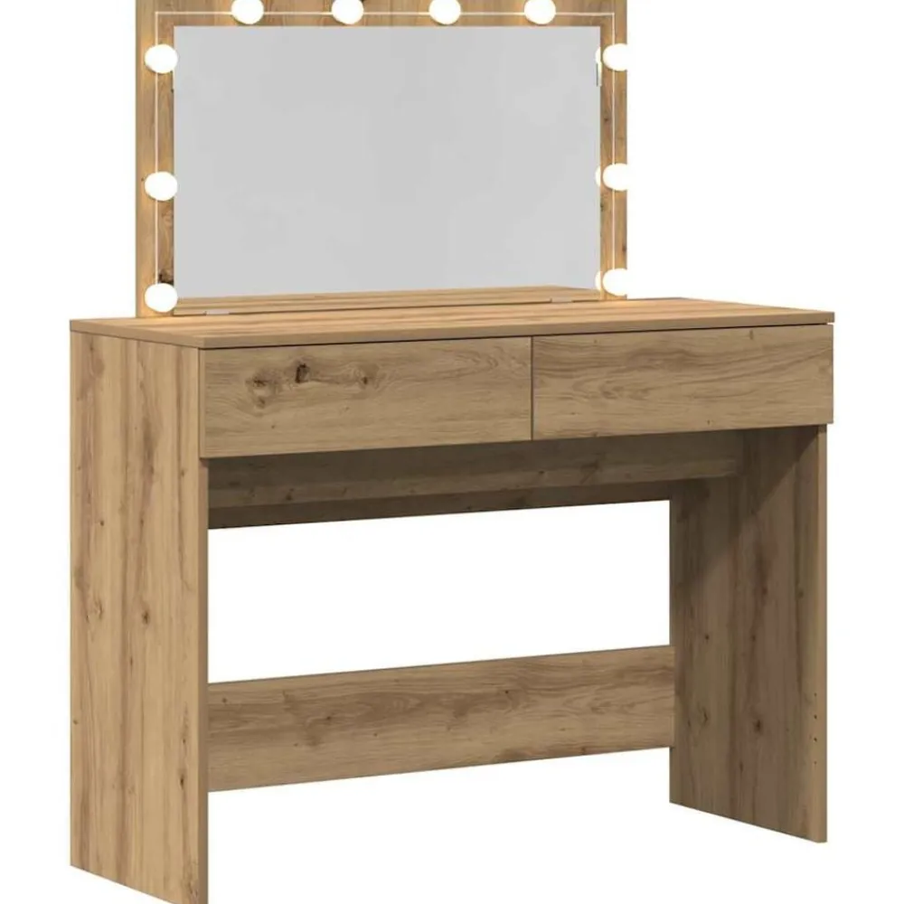 vidaXL Mesa Tocador con cajón 100 x 40 x 120 cm Roble artesanal Best