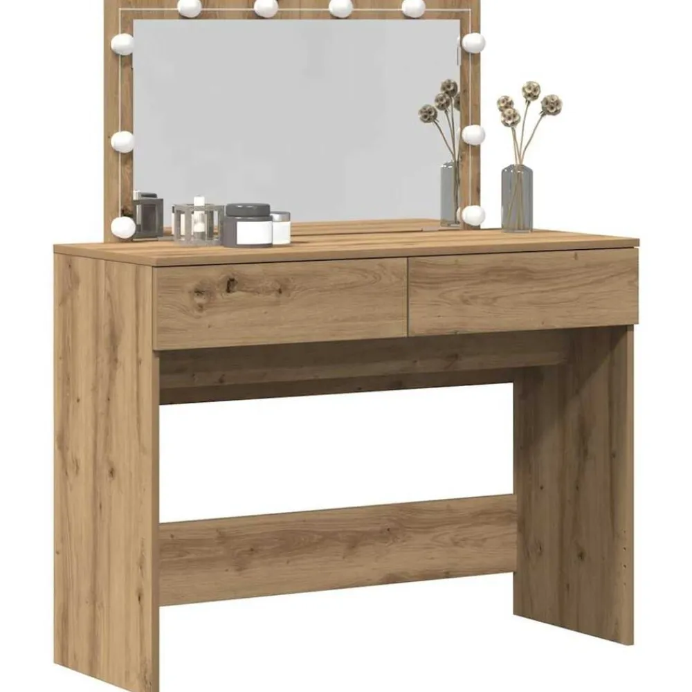 vidaXL Mesa Tocador con cajón 100 x 40 x 120 cm Roble artesanal Best