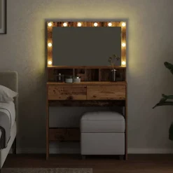 vidaXL Armarios Y Almacenamiento-Mesa Tocador con cajón Madera vieja 80 x 41 x 134,5 cm