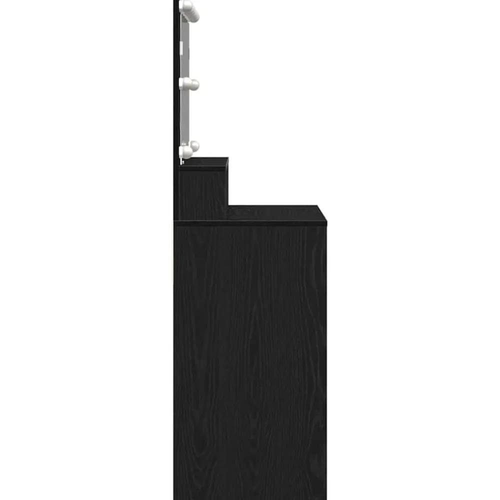 vidaXL Mesa Tocador con luces de espejo 80 x 41 x 134,5 cm Roble negro Sale