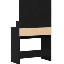 vidaXL Mesa Tocador con luces de espejo 80 x 41 x 134,5 cm Roble negro Sale
