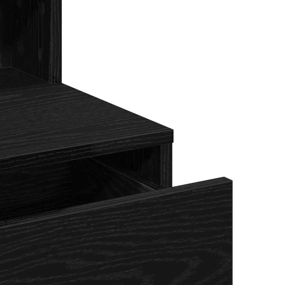vidaXL Mesa Tocador con luces de espejo 80 x 41 x 134,5 cm Roble negro Sale