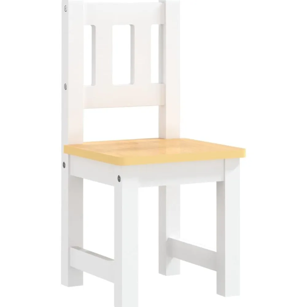 vidaXL Mesa y silla infantil 3 pzas MDF Blanco y beige Hot