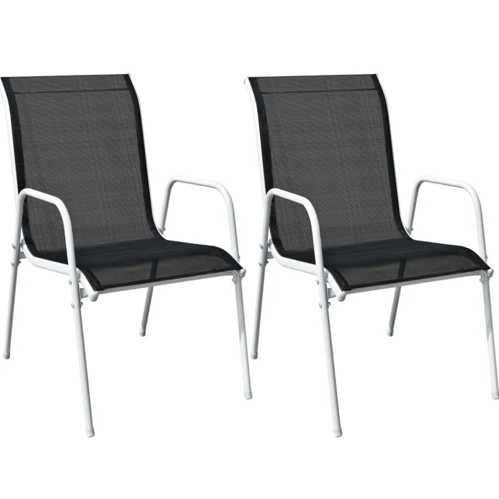 vidaXL Muebles De Jardín-Mesa y sillas bistró de jardín 3 piezas acero negro