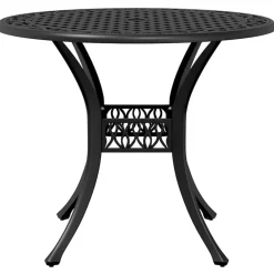vidaXL Mesa y sillas de bistró 3 piezas aluminio fundido Negro Clearance