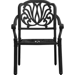 vidaXL Mesa y sillas de bistró 3 piezas aluminio fundido Negro Clearance