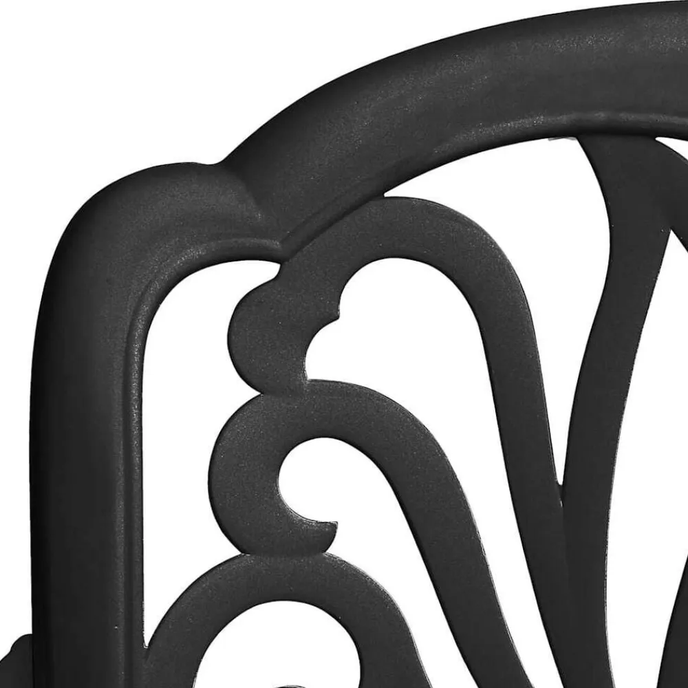vidaXL Mesa y sillas de bistró 3 piezas aluminio fundido Negro Clearance