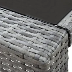 vidaXL Mesa y sillas de bar jardín 7 pzas cojines ratán sintético Gris Clearance