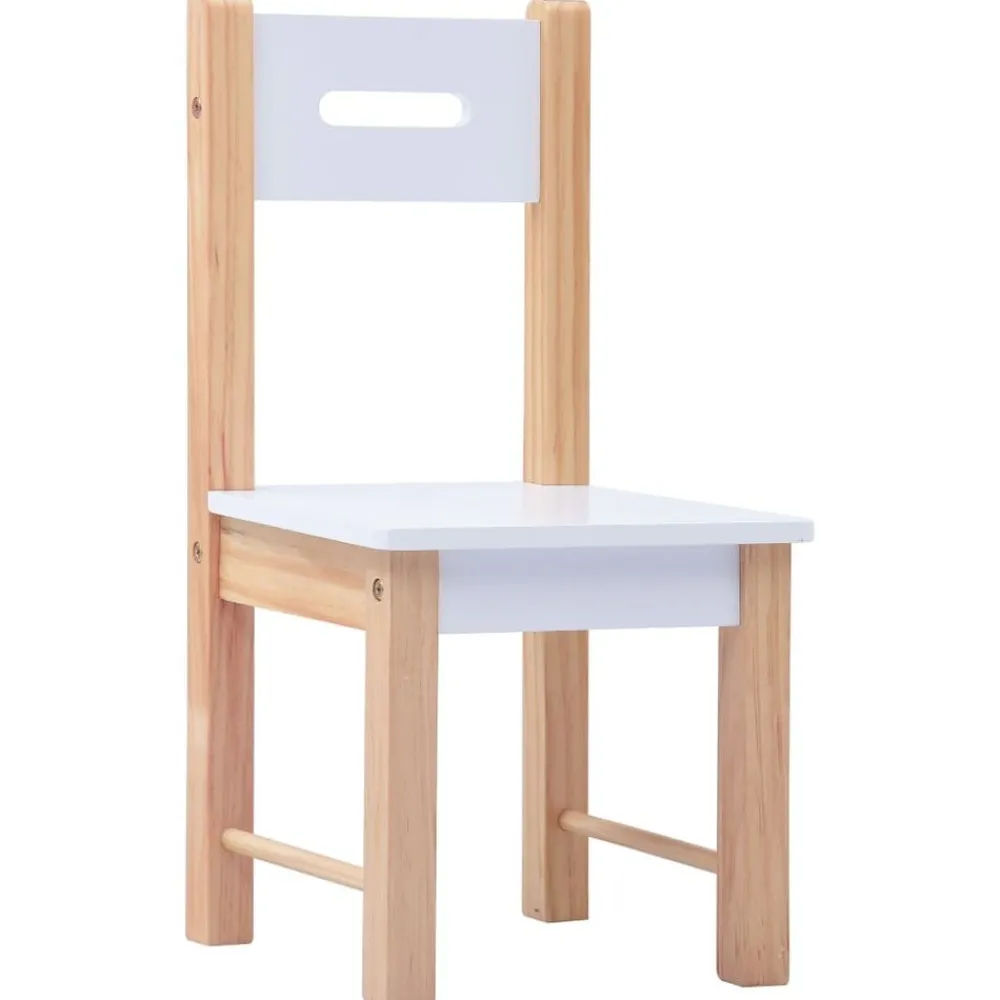 Niños vidaXL Mobiliario Para Bebés Y Niños Pequeños-Mesa y sillas infantiles 3 pzas con pizarra negro y blanco