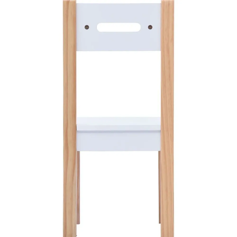 Niños vidaXL Mobiliario Para Bebés Y Niños Pequeños-Mesa y sillas infantiles 3 pzas con pizarra negro y blanco