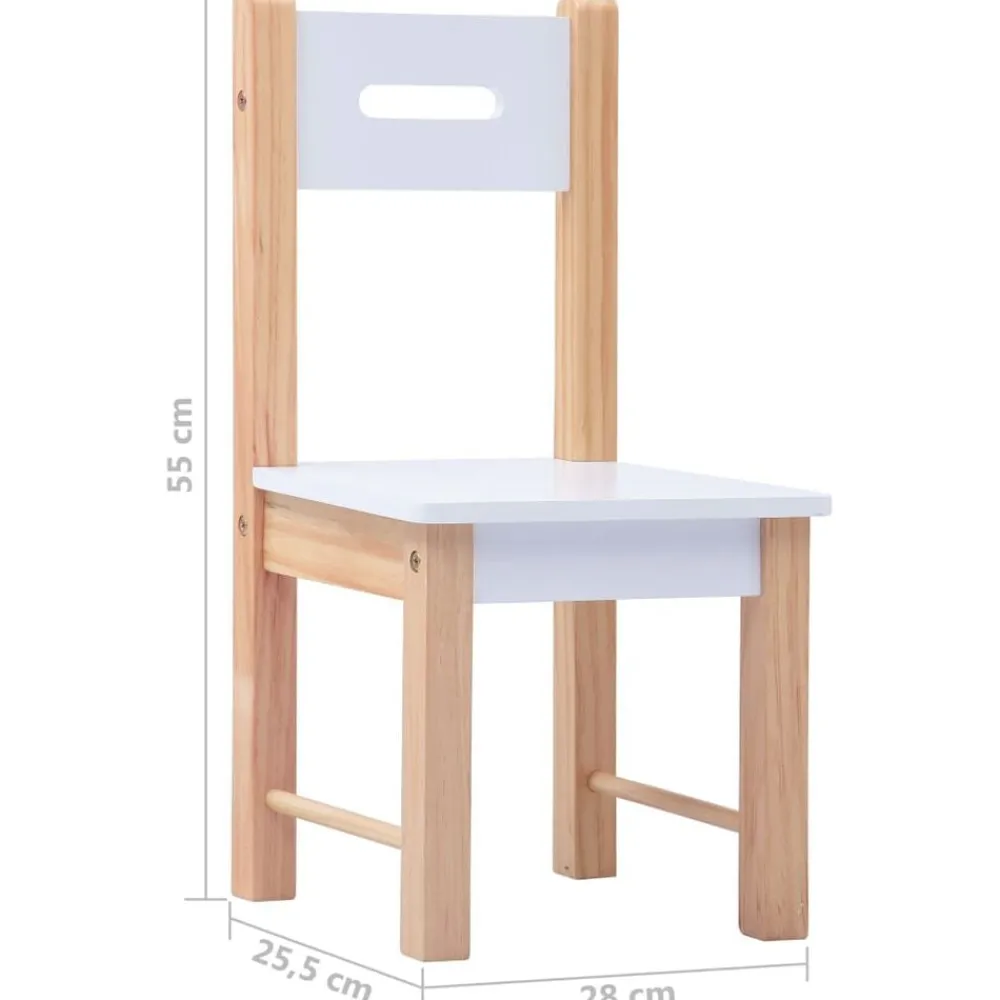 Niños vidaXL Mobiliario Para Bebés Y Niños Pequeños-Mesa y sillas infantiles 3 pzas con pizarra negro y blanco