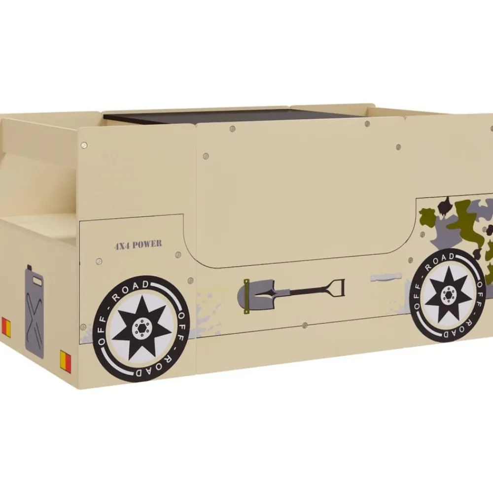 Niños vidaXL Mobiliario Para Bebés Y Niños Pequeños-Mesa y sillas infantiles 3 pzas diseño coche todoterreno MDF
