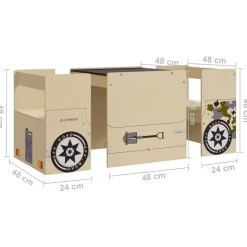 Niños vidaXL Mobiliario Para Bebés Y Niños Pequeños-Mesa y sillas infantiles 3 pzas diseño coche todoterreno MDF