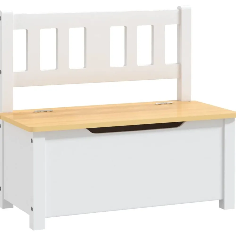 vidaXL Mesa y sillas infantiles 4 piezas MDF Blanco y beige
