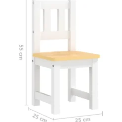 vidaXL Mesa y sillas infantiles 4 piezas MDF Blanco y beige