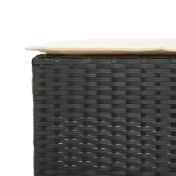vidaXL Mesa y taburetes altos jardín 5 pzas y cojines ratán PE Negro Discount