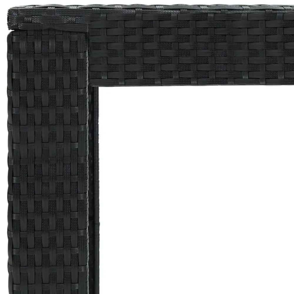 vidaXL Mesa y taburetes altos jardín 5 pzas y cojines ratán PE Negro Discount
