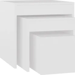 vidaXL Mesas-Mesas apilables 3 piezas madera contrachapada
