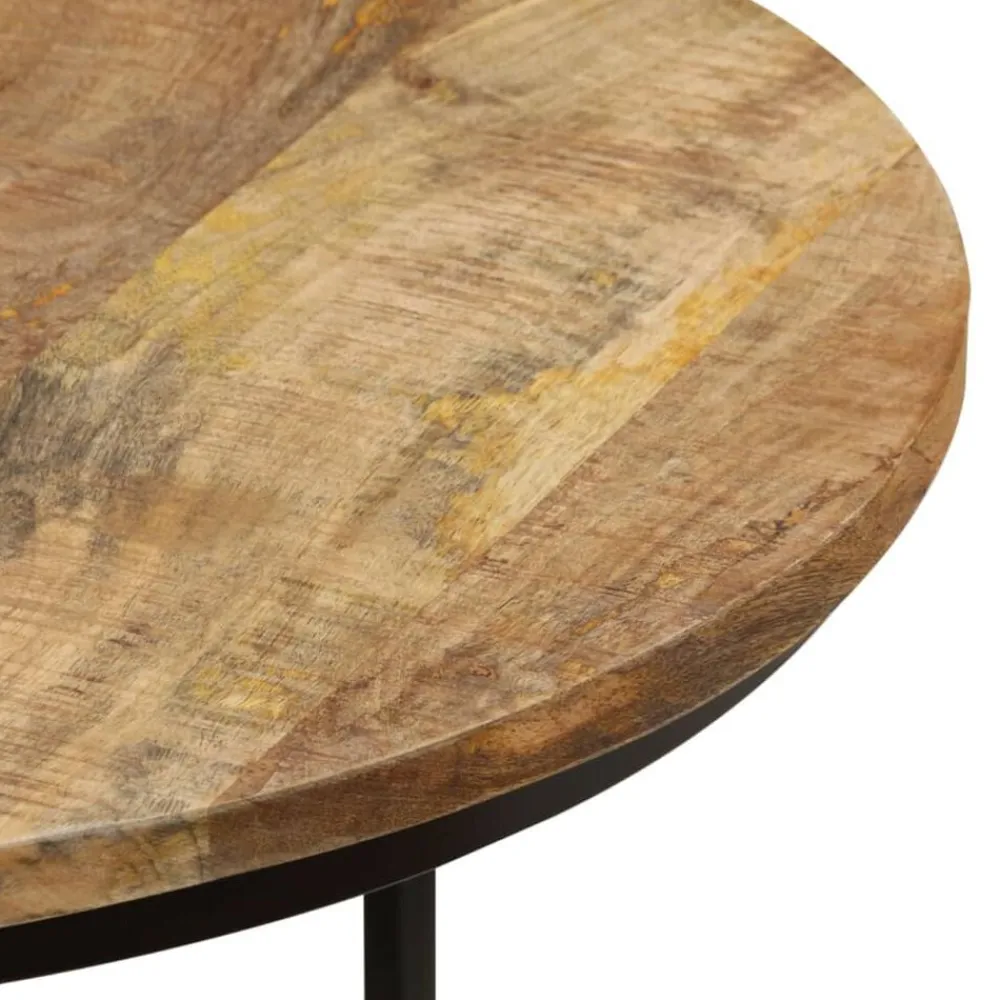 vidaXL Mesas-Mesas apilables 2 unidades madera rugosa de mango
